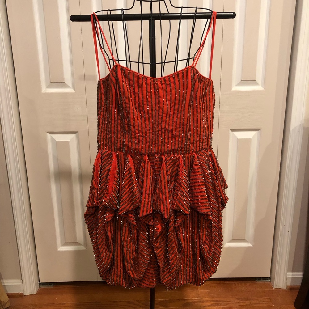 French Connection Samara Sequins strapless dress